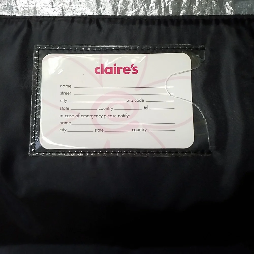 CLAIRE'S NWT MESSENGER/LAPTOP BAG Padded Black Neon Hearts Adj Strap New